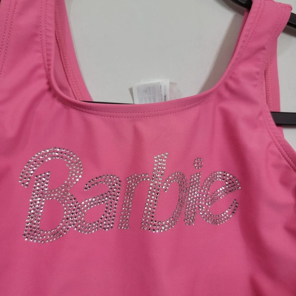 Barbie x Forever 21 Barbie Rhinestones Bling One-Piece Swimsuit Girls Size 13/14